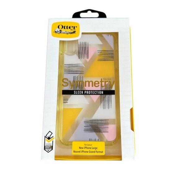 Otter box symmetry sleek protection pink black graphic shapes lined iPhone case - Picture 1 of 8